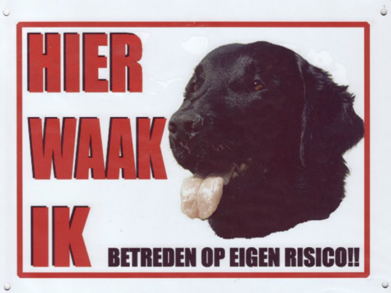 Waakbord Flatcoated retriever zwart-0