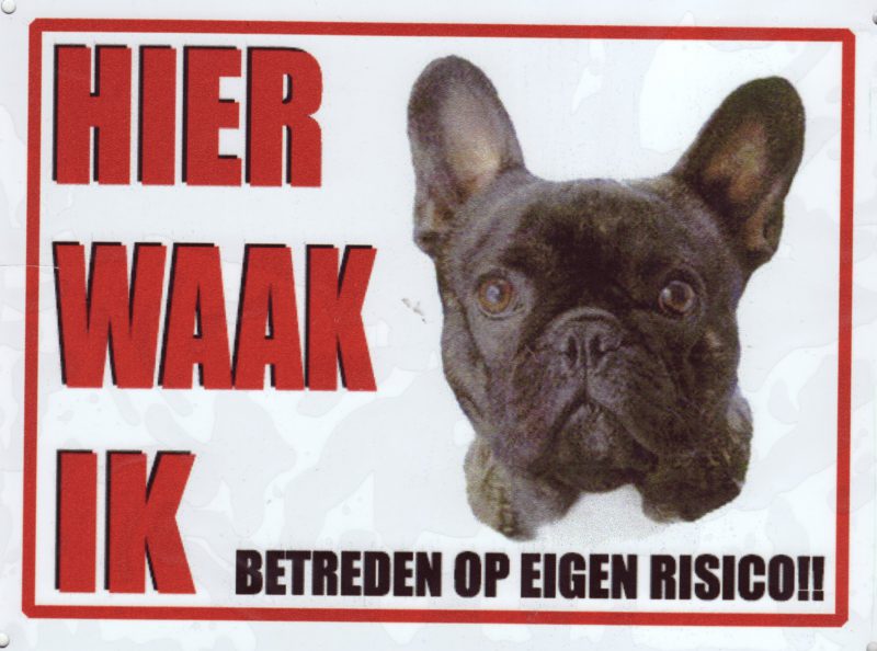 Waakbord Franse Bulldog zwart-0