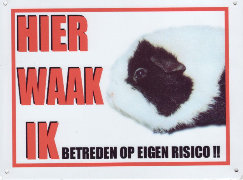 Waakbord Cavia zwart/wit-0