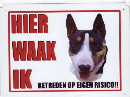 waakbord bull terrier tricolor