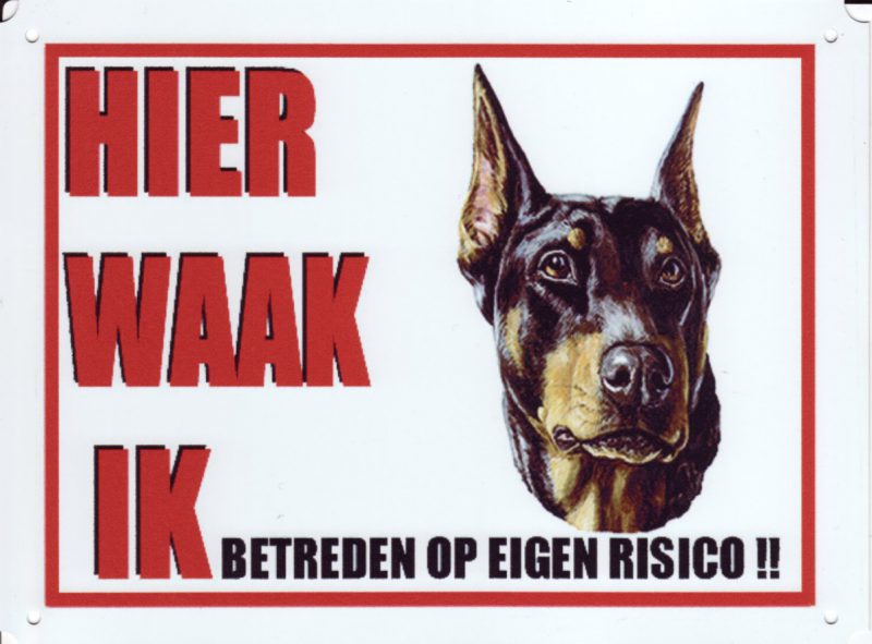 Waakbord Dobermann gecoupeerde oren-0