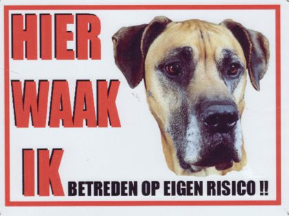 Waakbord Duitse Dog bruin-0