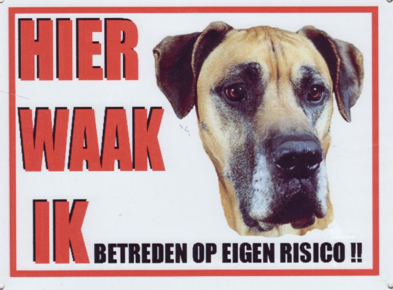 Waakbord Duitse Dog bruin-0