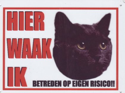 Waakbord Kat zwart-0