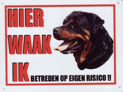 Waakbord Rottweiler 3 zijaanzicht-0