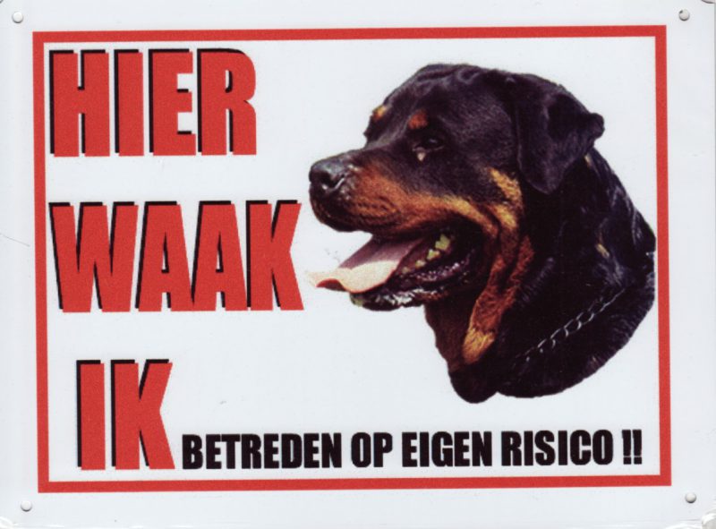 Waakbord Rottweiler 3 zijaanzicht-0