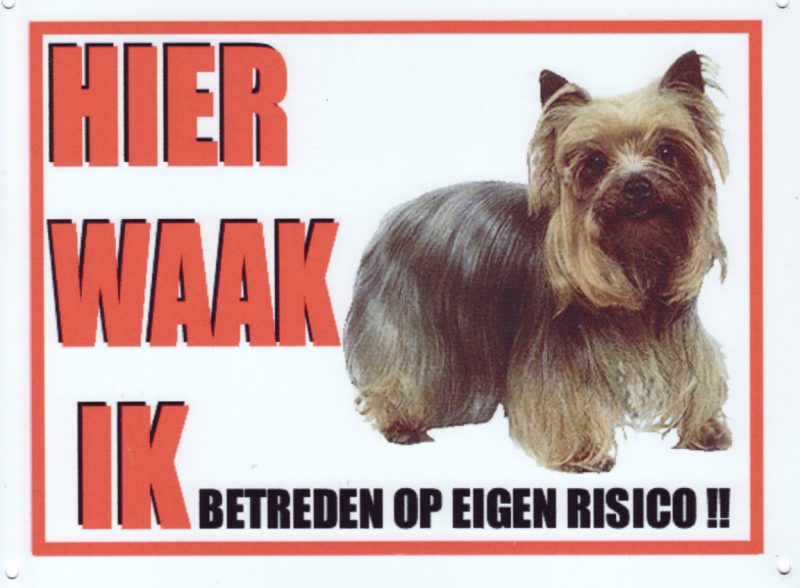 waakbord yorkshire terrier