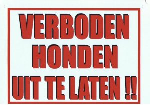 verboden honden uit te laten