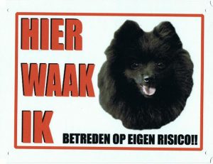 Waakbord Keeshond zwart-0