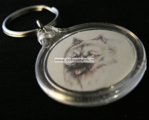 Sleutelhanger Keeshond grijs