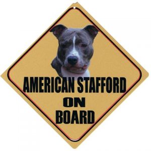 Autobordje Amerikaanse Stafford grijs/wit-0