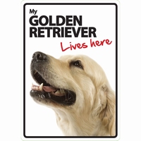 OD Waakbord Golden Retriever lives here -0