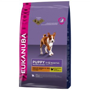 Eukanuba puppy droog hondenvoer middelgroot ras kip 3 kg-0