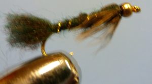 kunstvlieg goudkop dragon Trout Fly 10-0