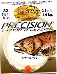 Cortland Precision Leader Nymph 9 foot 3X 8 Lb-0